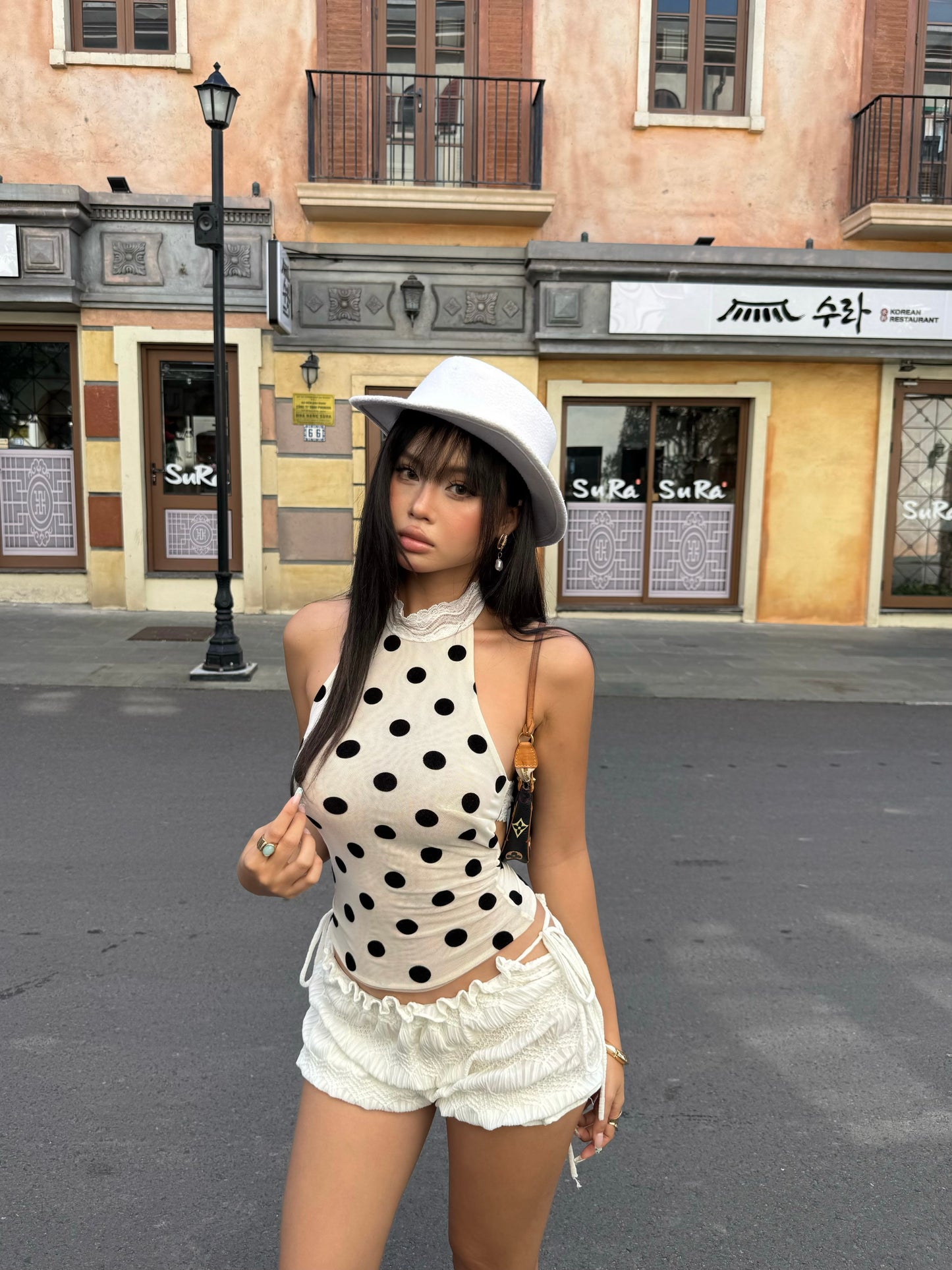 DOTS TOP & OCEAN SHORT